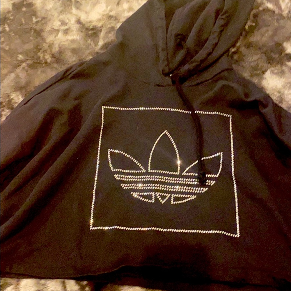 Crop top black adidas hoodie